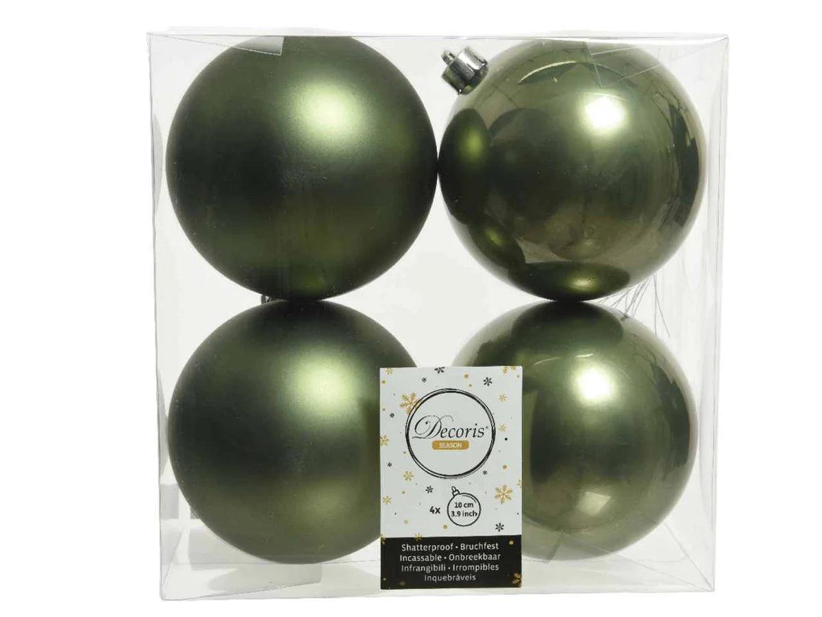 Palline natale 4 pezzi diametro 10cm colore verde muschio Kaemingk - Brico Sapiens - L' evoluzione del fai da te Palline natale 4 pezzi diametro 10cm colore verde muschio Kaemingk - Brico Sapiens - L' evoluzione del fai da te